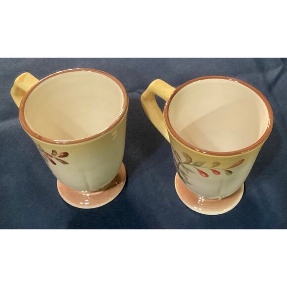 Set of 2 Better Homes & Gardens Tuscan Retreat Footed Coffee Mugs Cups - Picture 10 of 12